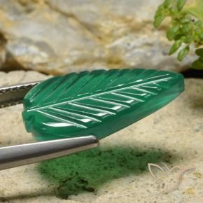 Ágata Verde medio natural de 4.54 ct, Corte Flor, Translúcido