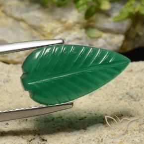 Ágata Verde cálido natural de 4.46 ct, Corte Flor, Translúcido