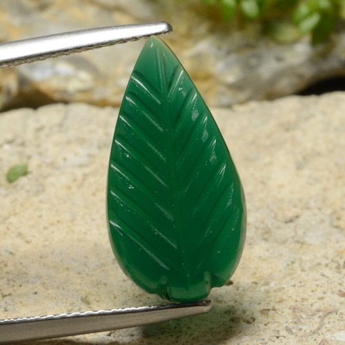 4.96ct Natural Verde medio Ágata, Corte Flor, Translúcido