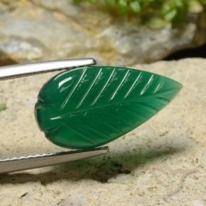 Ágata Verde medio natural de 4.96 ct, Corte Flor, Translúcido