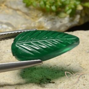 Ágata Verde medio natural de 4.96 ct, Corte Flor, Translúcido
