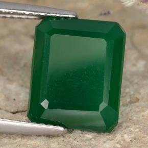 Ágata verde natural de 5,21 ct, corte esmeralda, translúcido