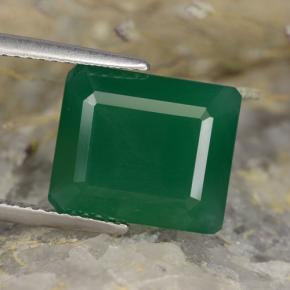 Ágata verde natural de 5,13 ct, corte esmeralda, translúcido