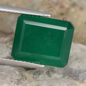 Ágata verde natural de 5,11 ct, corte esmeralda, translúcido
