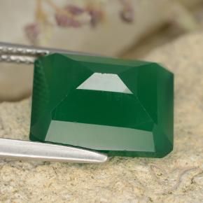 Ágata Verde amarillento natural de 5.44 ct, Corte Octágono / Esmeralda, Translúcido