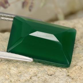 Ágata verde natural de 6,38 ct, corte esmeralda, translúcido