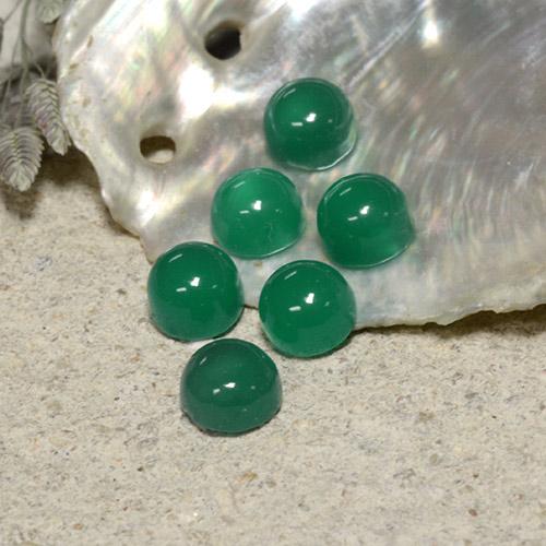 Gemas de ágata verde natural de 2,21 ct, corte redondo, translúcido