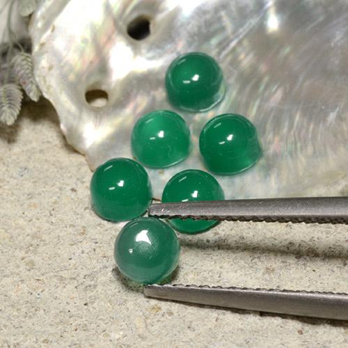 Gemas de ágata verde natural de 2,21 ct, corte redondo, translúcido