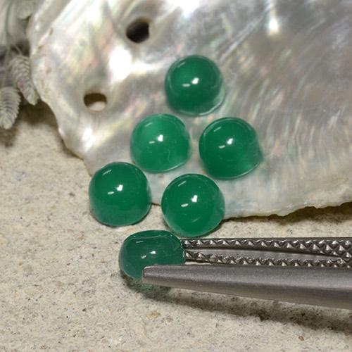 Gemas de ágata verde natural de 2,21 ct, corte redondo, translúcido