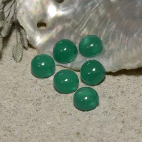 Gemas de ágata verde natural de 2,01 ct, corte redondo, transparente
