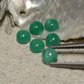 Gemas de ágata verde natural de 2,01 ct, corte redondo, transparente