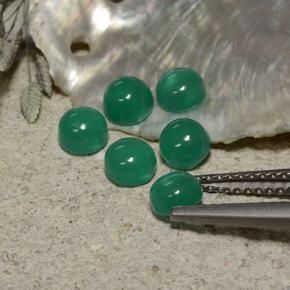 Gemas de ágata verde natural de 2,01 ct, corte redondo, transparente