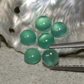 Gemas de ágata verde natural de 1,81 ct, corte redondo, transparente