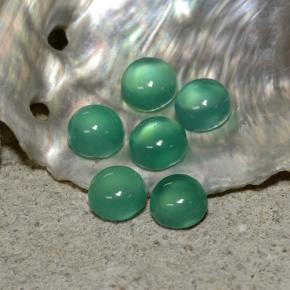 Gemas de ágata verde natural de 1,81 ct, corte redondo, transparente