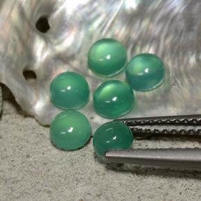 Gemas de ágata verde natural de 1,81 ct, corte redondo, transparente