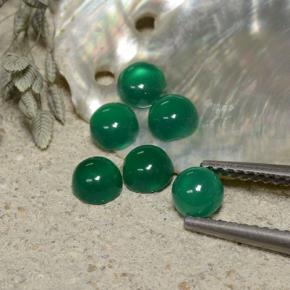 Gemas de ágata verde natural de 1,91 ct, corte redondo, translúcido