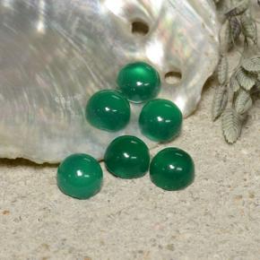 Gemas de ágata verde natural de 1,91 ct, corte redondo, translúcido