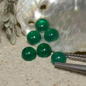 Gemas de ágata verde natural de 1,91 ct, corte redondo, translúcido