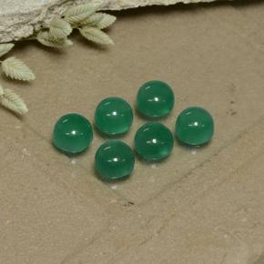 Gemas de ágata verde natural de 2,16 ct, corte redondo, transparente