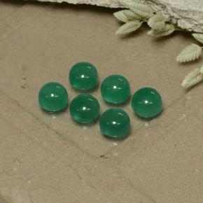 Gemas de ágata verde natural de 2,16 ct, corte redondo, transparente