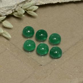 Gemas de ágata verde natural de 1,80 ct, corte redondo, transparente