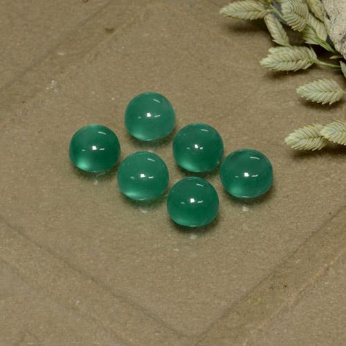 Gemas de ágata verde natural de 2,04 ct, corte redondo, transparente