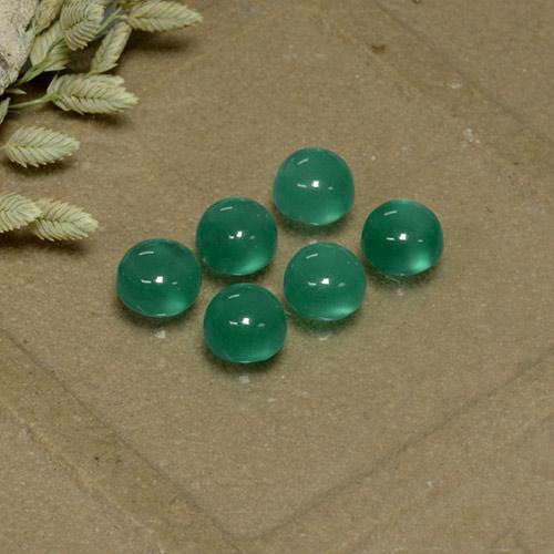 Gemas de ágata verde natural de 2,04 ct, corte redondo, transparente