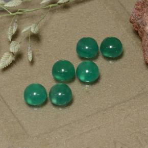Gemas de ágata verde natural de 1,87 ct, corte redondo, transparente