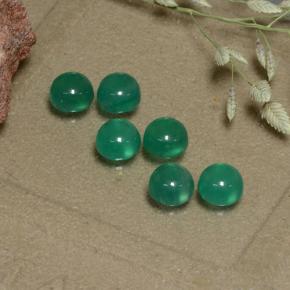 Gemas de ágata verde natural de 1,87 ct, corte redondo, transparente