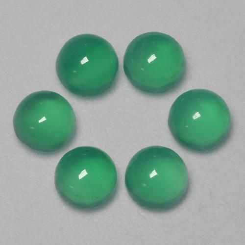 Gemas de ágata verde natural de 1,87 ct, corte redondo, transparente