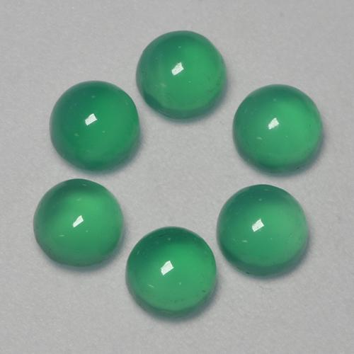Gemas de ágata verde natural de 1,87 ct, corte redondo, transparente