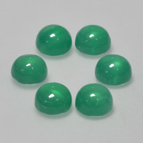 Gemas de ágata verde natural de 1,87 ct, corte redondo, transparente