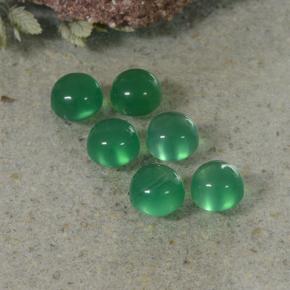 Gemas de Ágata Verde oscuro natural de 2.10 ct, Corte Redondo, Transparente