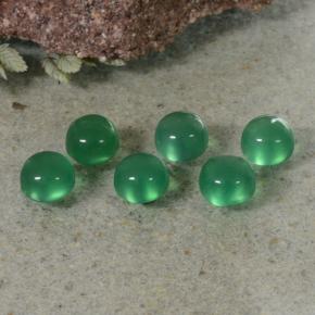 Gemas de Ágata Verde oscuro natural de 2.10 ct, Corte Redondo, Transparente