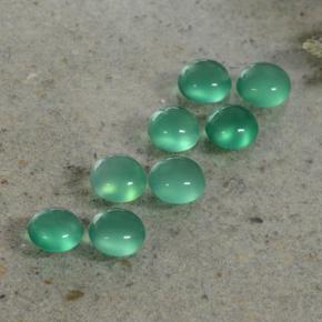 Gemas de Ágata Verde claro natural de 1.81 ct, Corte Redondo, Transparente