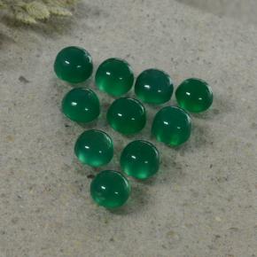 Gemas de Ágata Verde amarillento natural de 3.33 ct, Corte Redondo, Translúcido