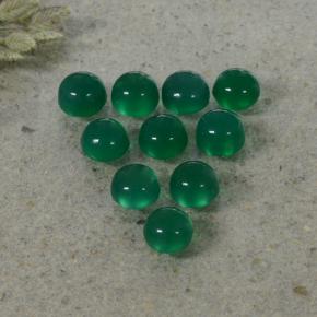 Gemas de Ágata Verde amarillento natural de 3.33 ct, Corte Redondo, Translúcido
