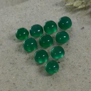 Gemas de Ágata Verde amarillento natural de 3.33 ct, Corte Redondo, Translúcido