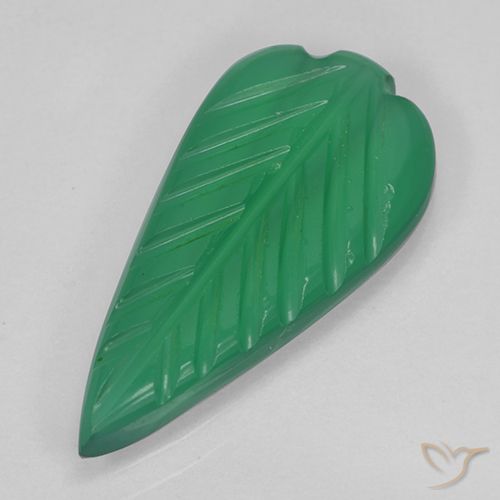 2.38ct Natural Verde medio Ágata, Corte Flor, Translúcido