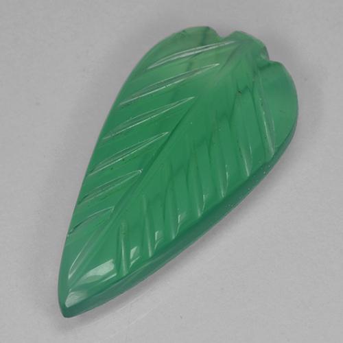 Ágata Verde medio natural de 2.54 ct, Forma elegante, Transparente