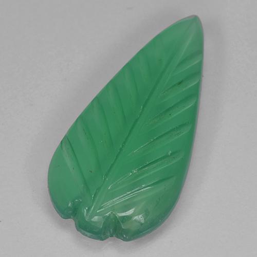 Ágata Verde medio natural de 2.54 ct, Forma elegante, Transparente