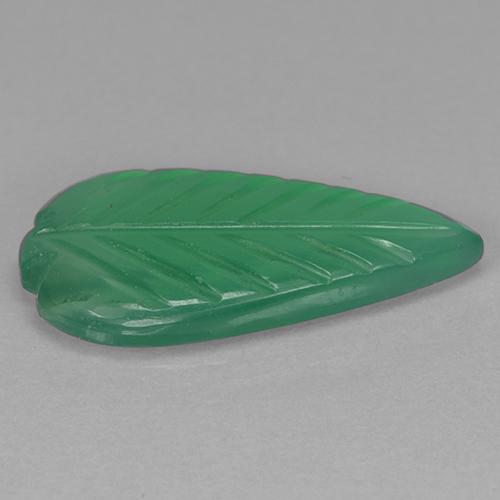 Ágata Verde medio natural de 2.54 ct, Forma elegante, Transparente
