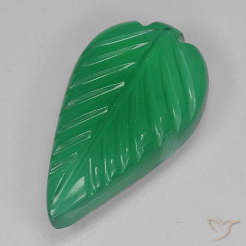3.87ct Natural Verde medio Ágata, Corte Flor, Translúcido