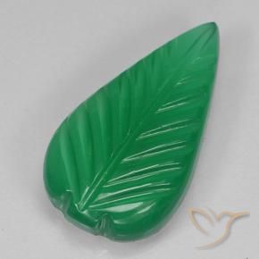 Ágata Verde medio natural de 3.87 ct, Corte Flor, Translúcido