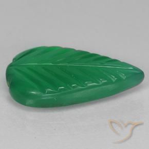 Ágata Verde medio natural de 3.87 ct, Corte Flor, Translúcido