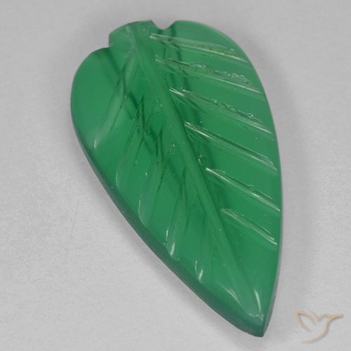 2.41ct Natural Verde medio Ágata, Corte Flor, Transparente