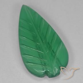 Ágata Verde medio natural de 2.41 ct, Corte Flor, Transparente
