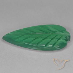 Ágata Verde medio natural de 2.41 ct, Corte Flor, Transparente