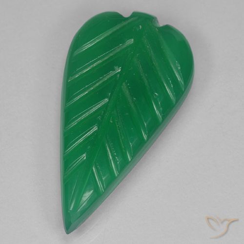 Ágata Verde cálido natural de 3.23 ct, Corte Flor, Translúcido