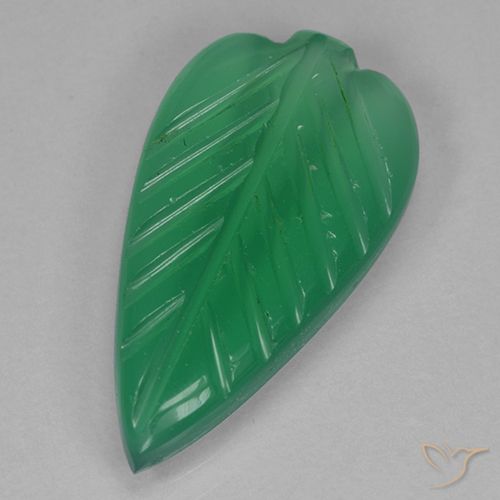 2.97ct Natural Verde medio Ágata, Corte Flor, Transparente